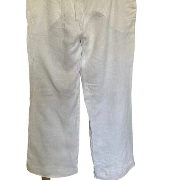 Zara Linen Pants Wide Leg Drawstring Loose Fitting Pants White Size XL - Picture 6 of 10